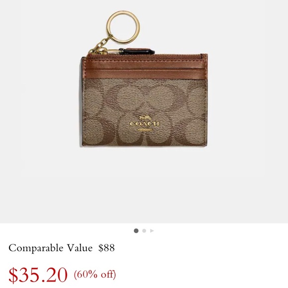 Authentic Coach Mini Skinny ID case in signature canvas - Picture 1 of 4